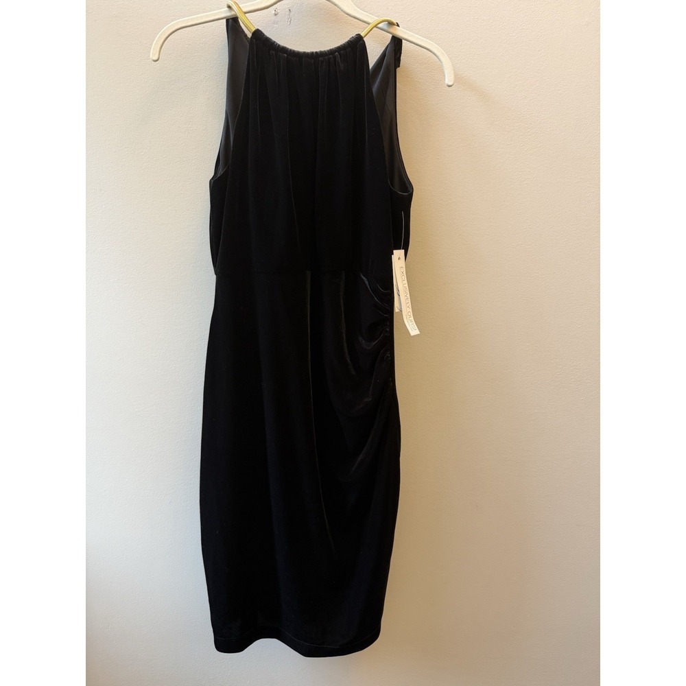 Eliza J Black Velvet‎ Adjustable Halter Sleeveless Lord And Taylor Exclusive